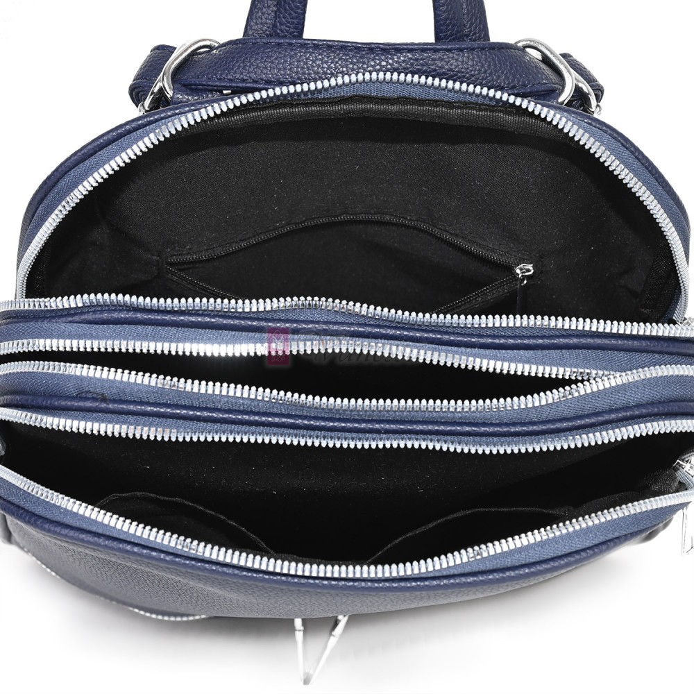  Дамска раница от висококачествена еко кожа в тъмносин цвят. Код: 89548